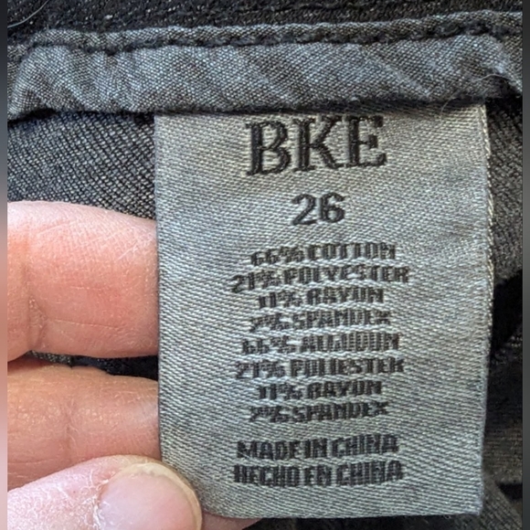 BKE size 26 black jeans with drawstring cord - Picture 7 of 9